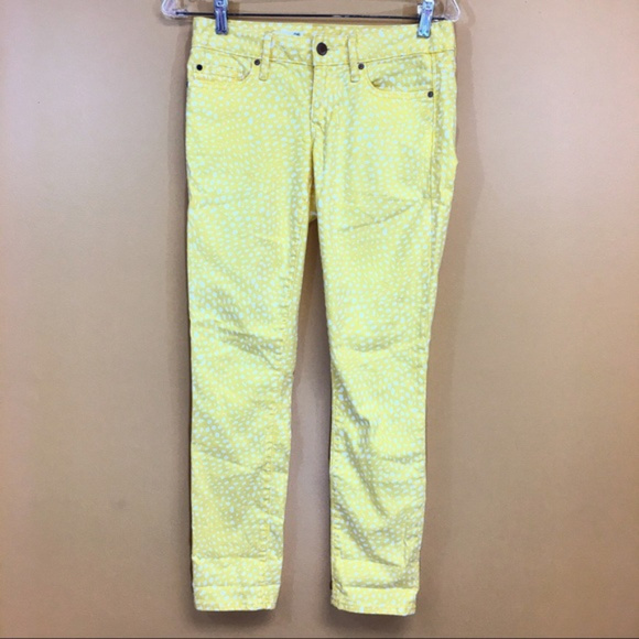 Gap 1969 Yellow w/ White Spot Always Skinny Pants - Picture 1 of 7